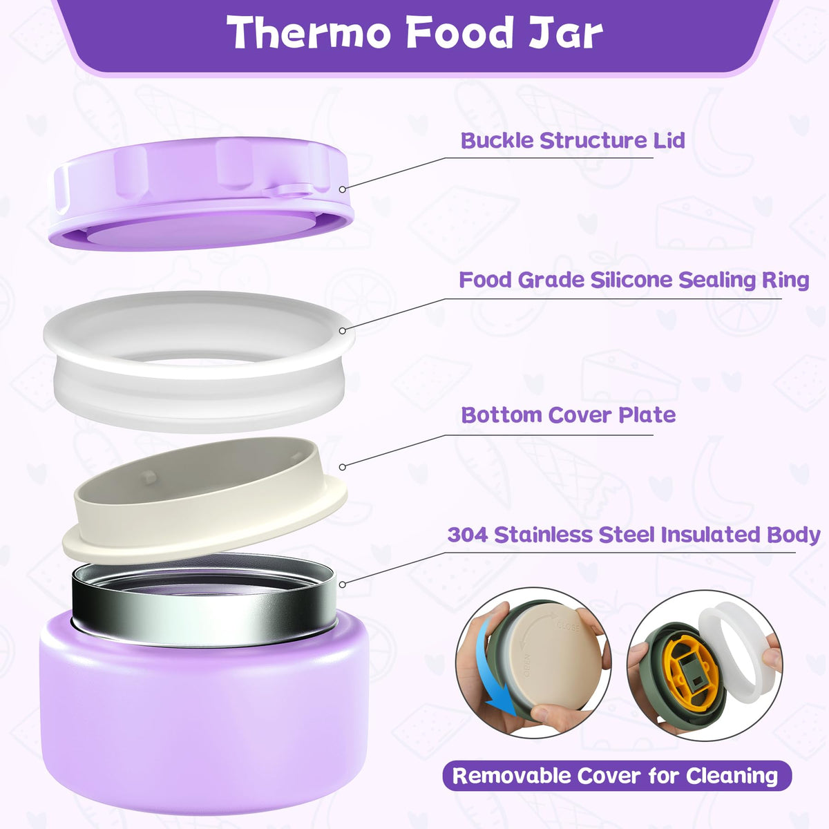 Aimsnk 8oz soup thermo keeps hot or cold soup ready for kids