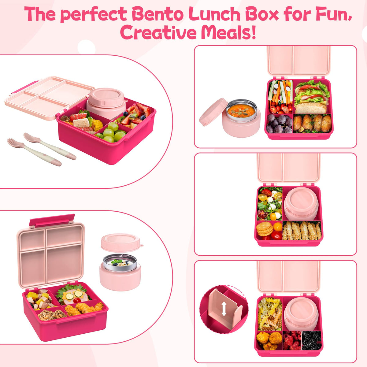Aimsnk food divider shows 4 or 5 compartments for portions