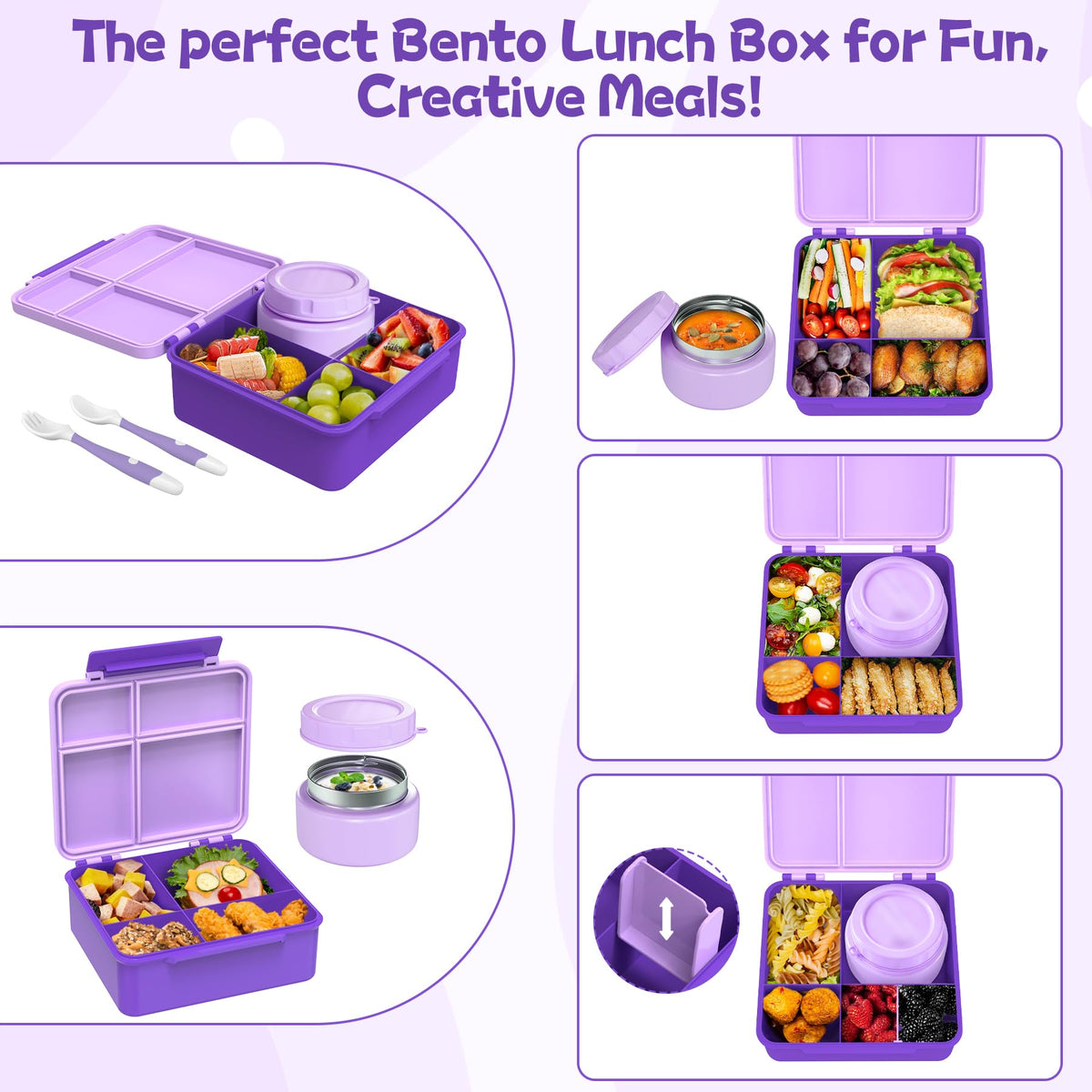 Aimsnk food divider maintains separate flavors inside the box
