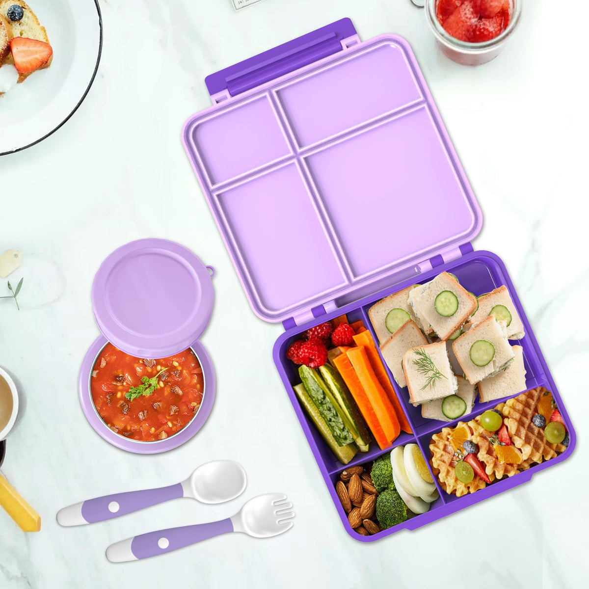 Aimsnk lunch box with latch design helps kids open confidently