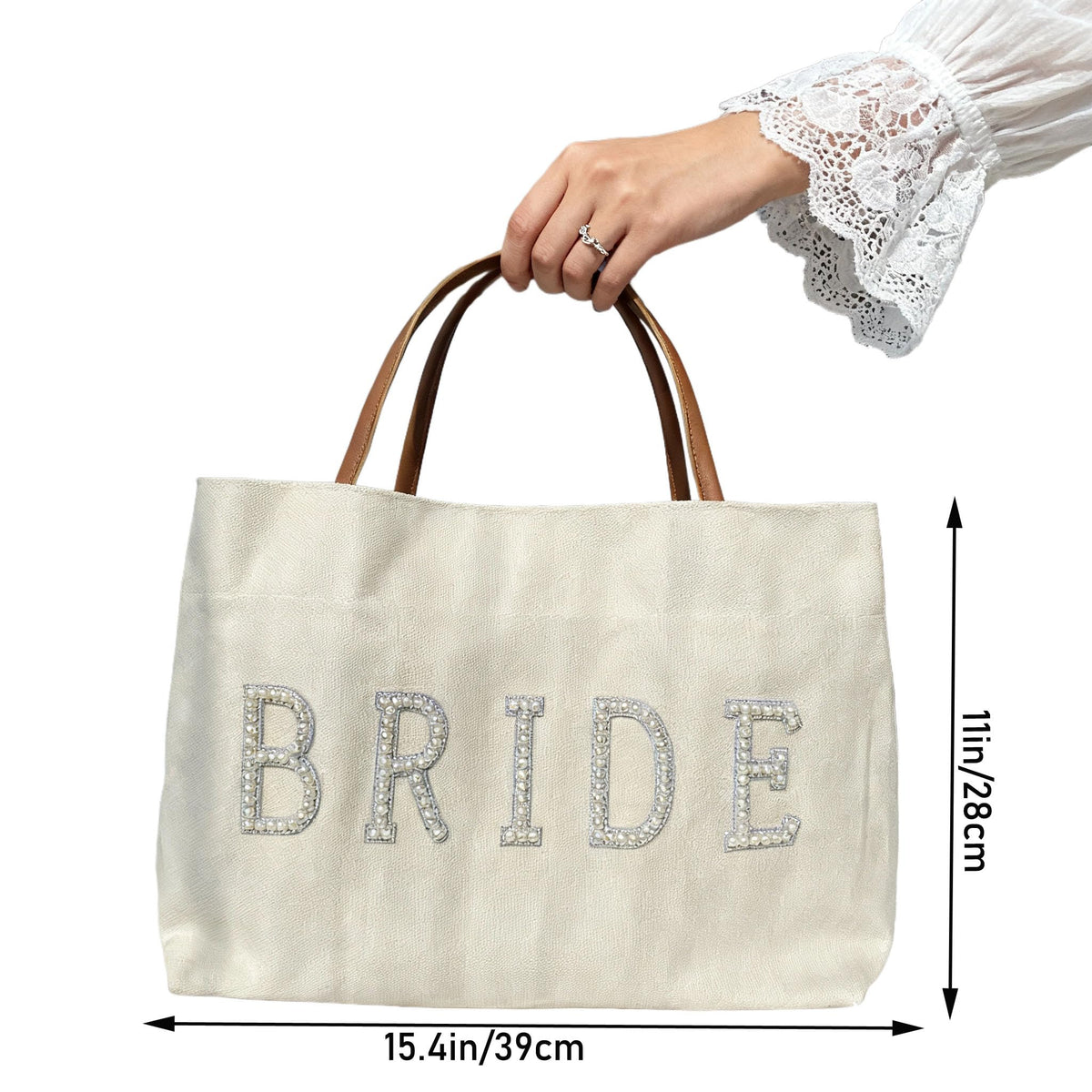 AINMEGE Bride Tote Bag shows off its large size for daily essentials