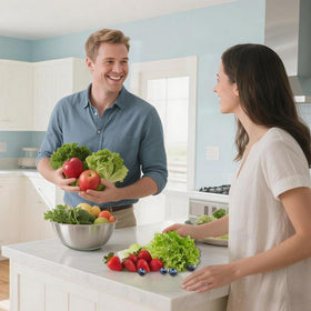 Ainmvnos salad spinner basket doubles as a strainer for drained veggies