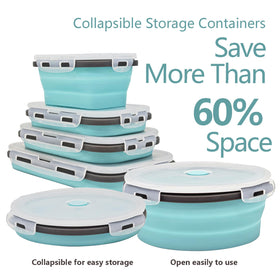 Ainmvnos leakproof collapsible lids prevent spills during travel.