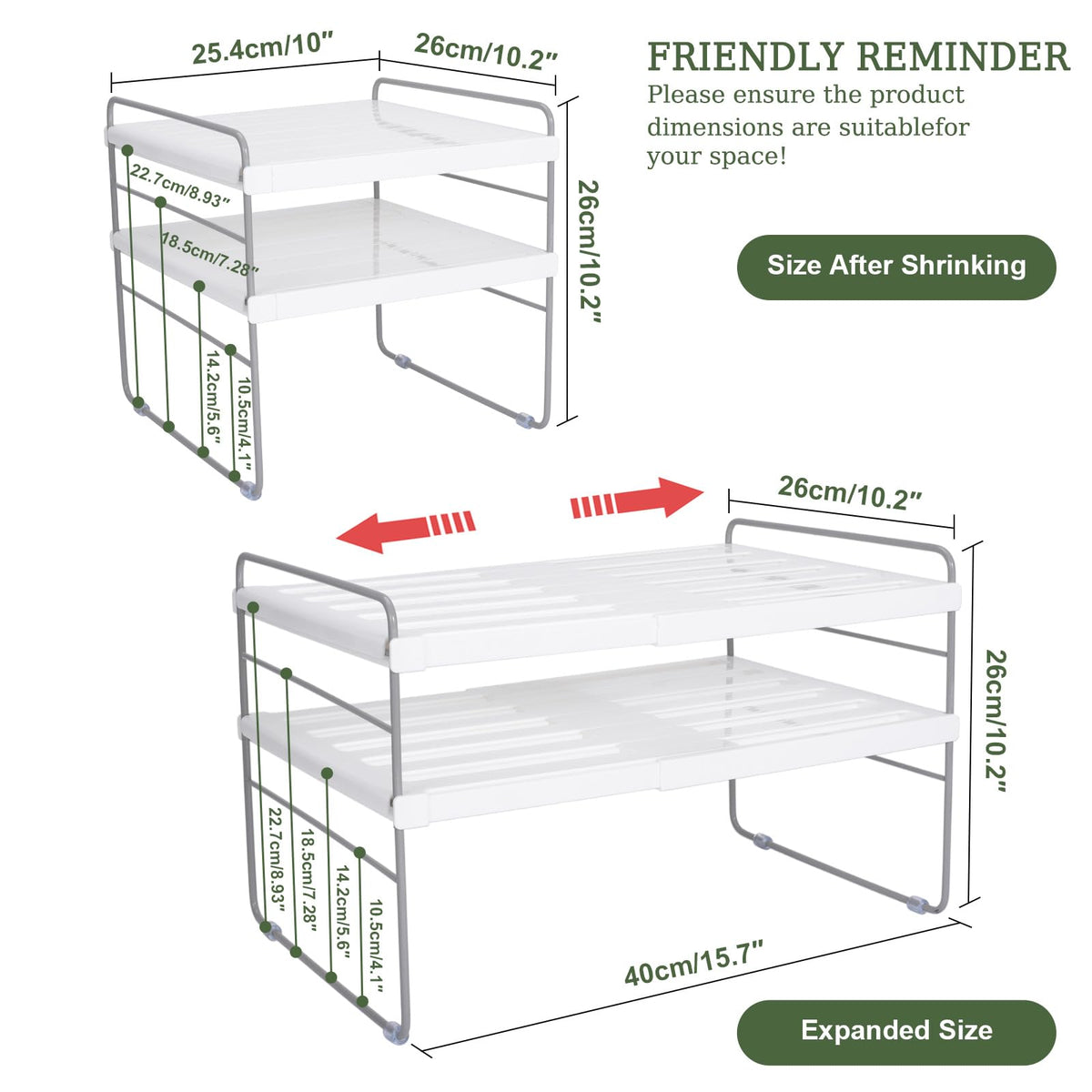 Aionvidas versatile rack for pantry, under-sink, fridge, and RV organization