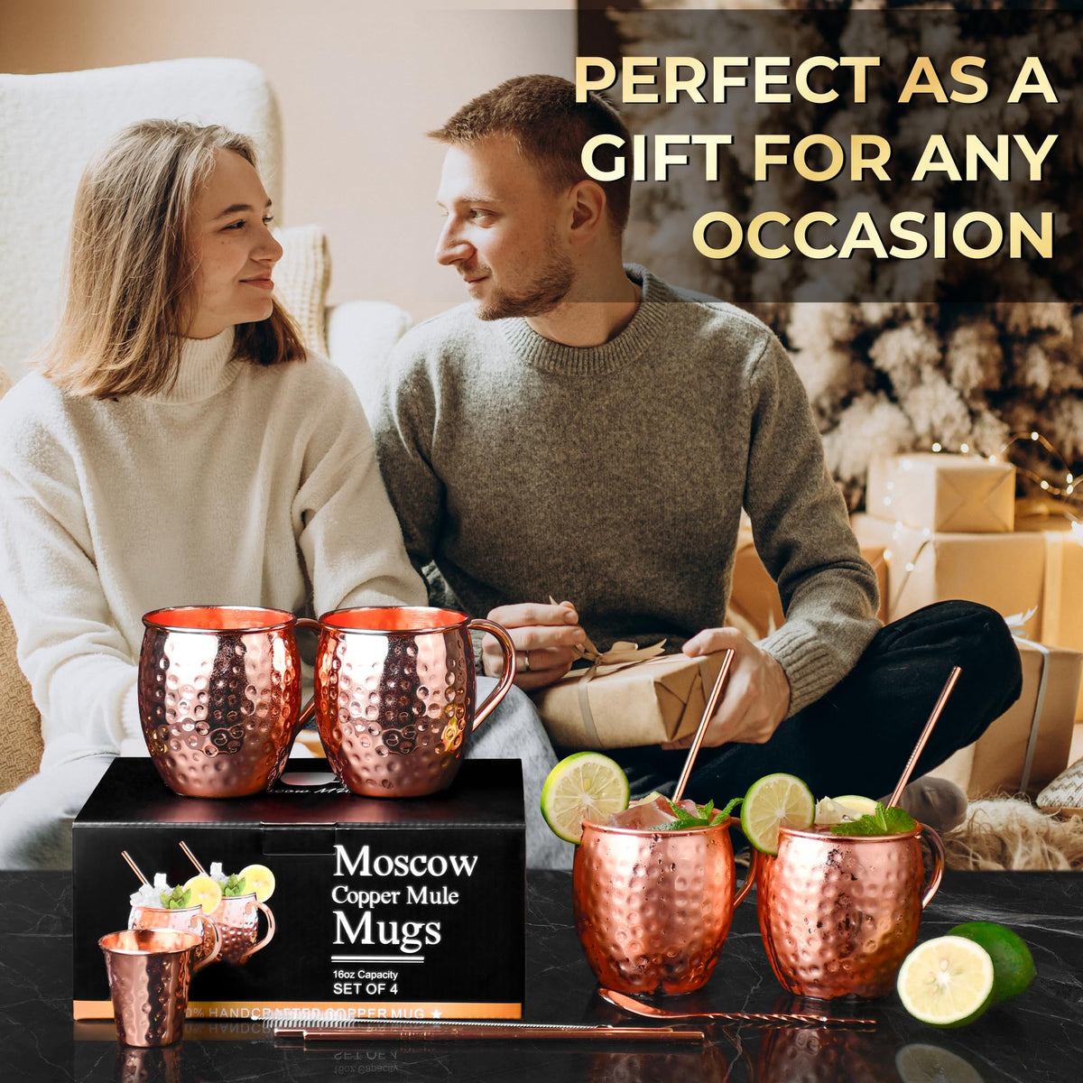Airbin copper straws and spoon enhance serving versatility and sustainability.