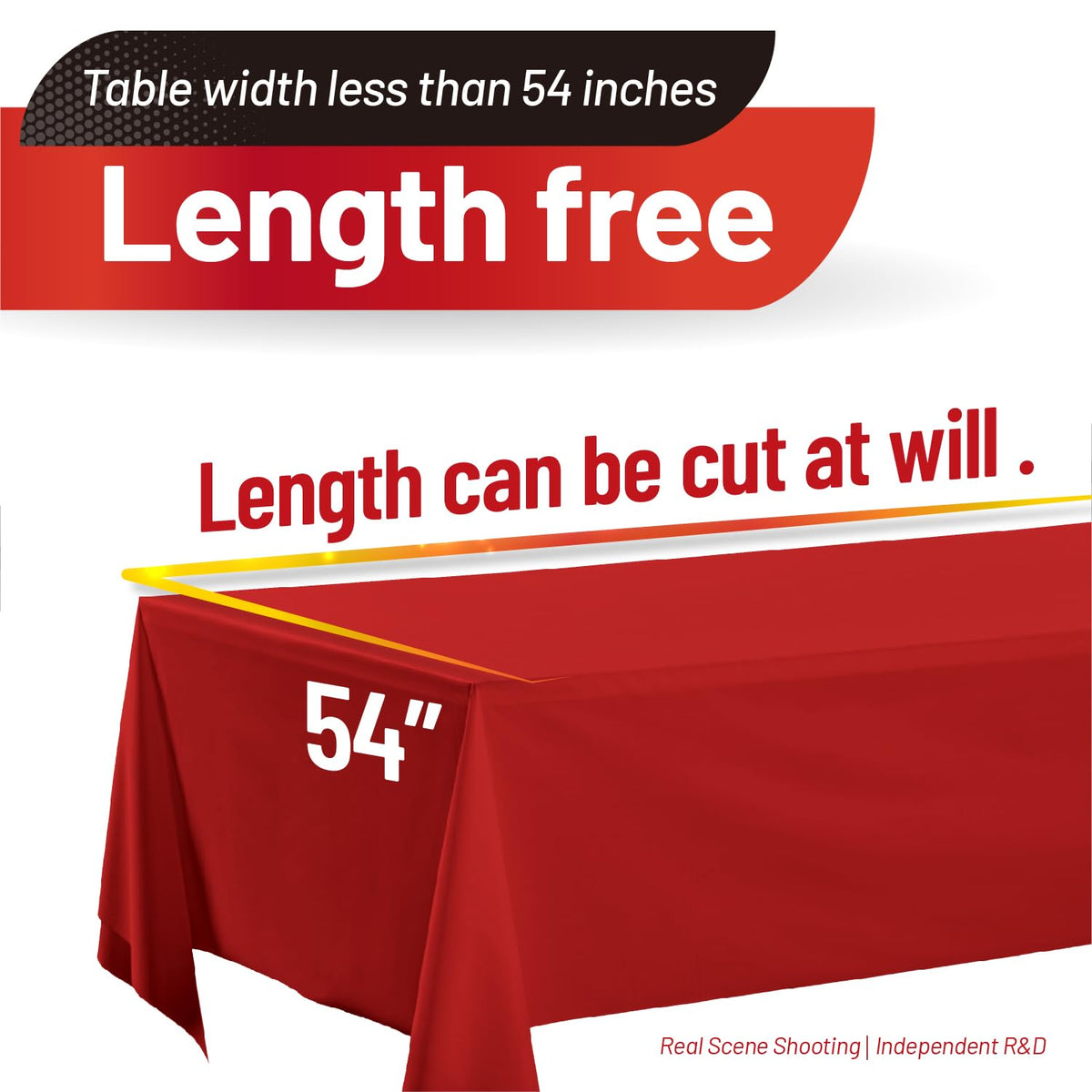 Airbin kid-friendly PEVA material on a red tablecloth for safe family dining
