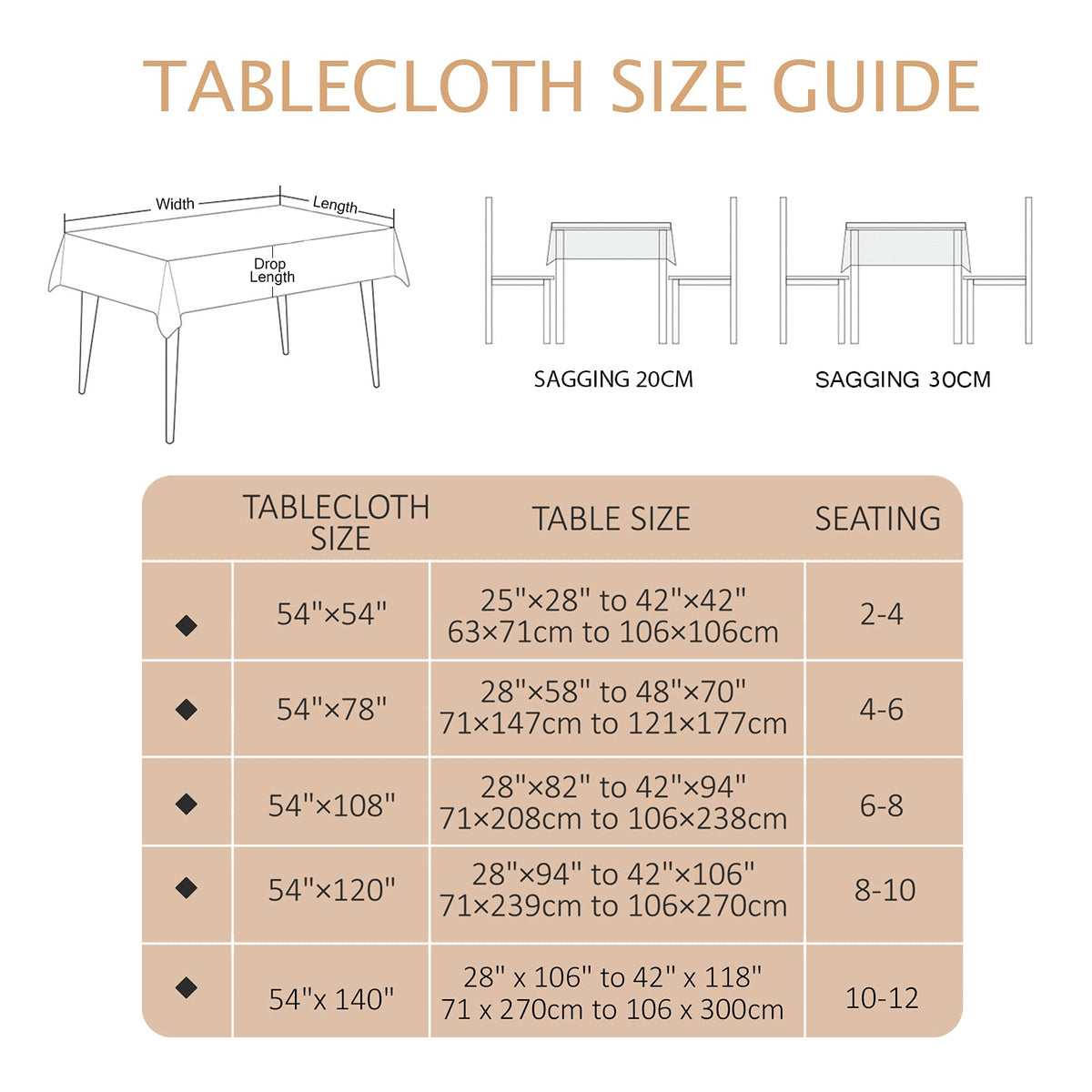 AIRCOWRIE dining table cover ideal for parties, weddings, and celebrations.