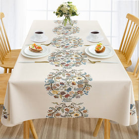 AIRCOWRIE embroidery flower tablecloth in 54x108 rectangle adds elegant protection to the dining space.