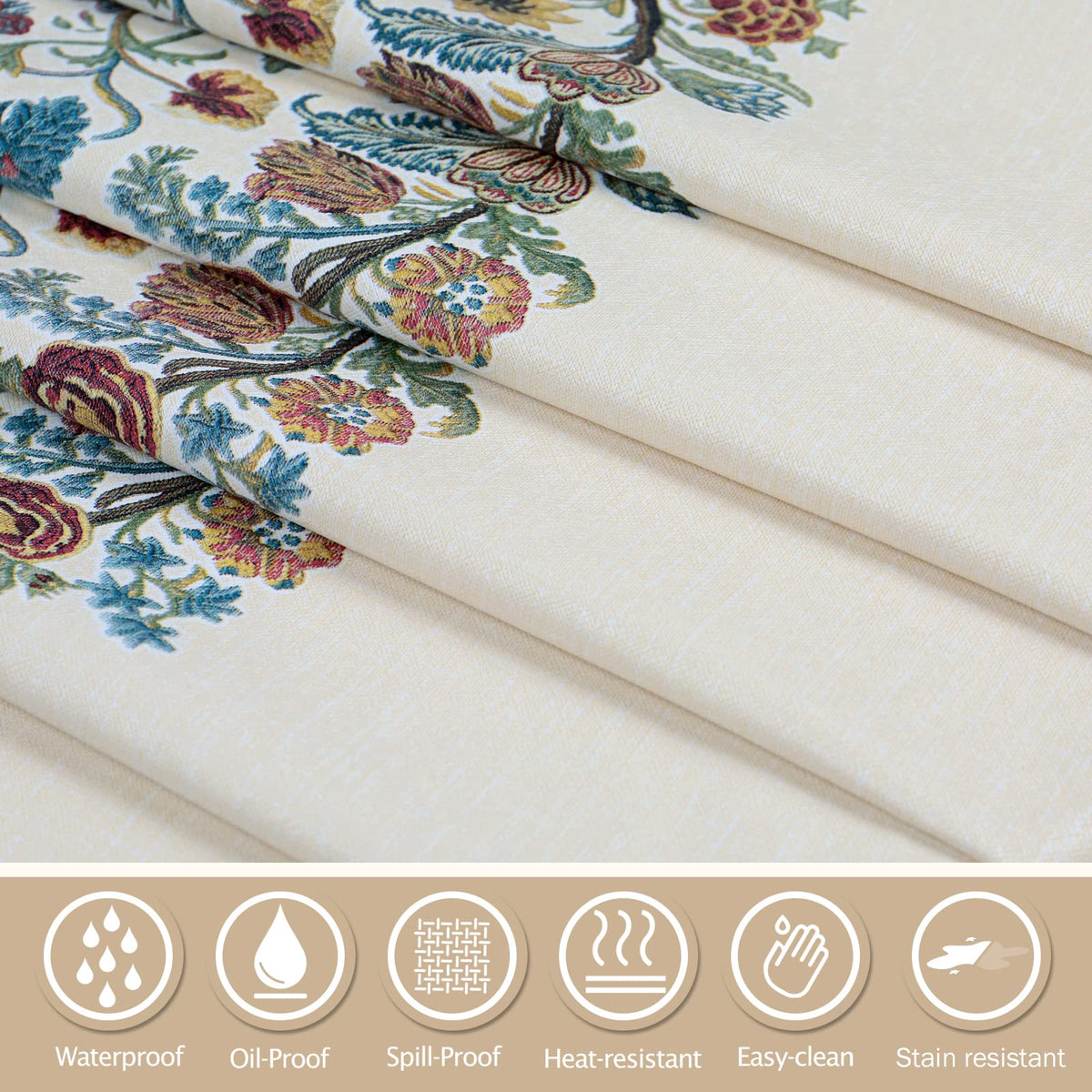 AIRCOWRIE indoor-outdoor tablecloth suits both home and outdoor gatherings.