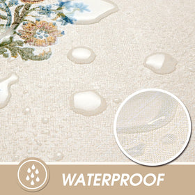 AIRCOWRIE waterproof oil-proof tablecloth keeps liquids bead up and clean.
