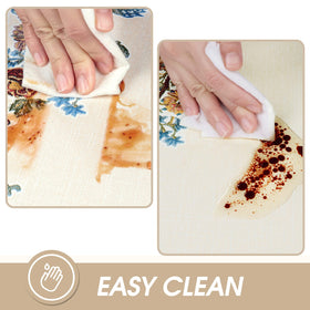 AIRCOWRIE waterproof PVC tablecloth keeps spills bead up for easy cleanup.