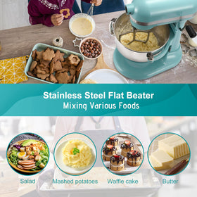 airkitrep flat beater attached to KitchenAid for consistent batter results