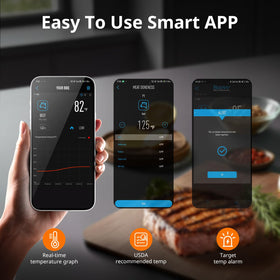 AIRMSEN app interface guides target temperatures for ingredients