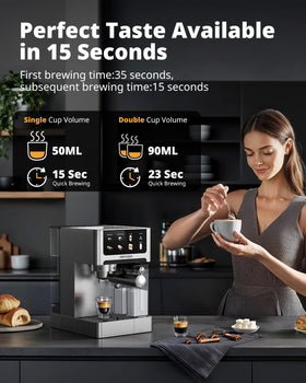 AIRMSEN dual boiler system detail emphasizing fast, consistent drinks