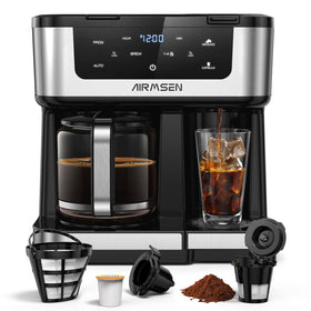 AIRMSEN dual coffee maker offering multiple brewing methods for flexible mornings.