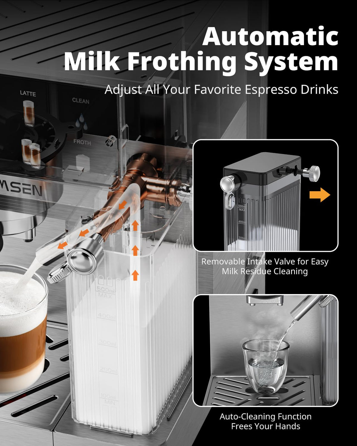 AIRMSEN 20-bar pump and pre-infusion delivering rich extraction