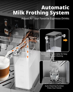 AIRMSEN 20-bar pump and pre-infusion delivering rich extraction