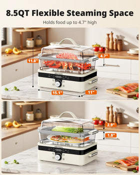 Airmsen steamer dishwasher-safe baskets simplify cleanup after meals.