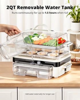 Airmsen steamer keeps food warm for a short time after cooking.