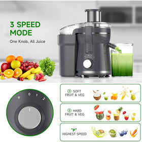 Airon juicer three-speed control panel optimizes extraction and texture