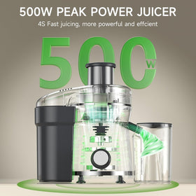 Airon 500W motor powers smooth juicing of soft and hard produce
