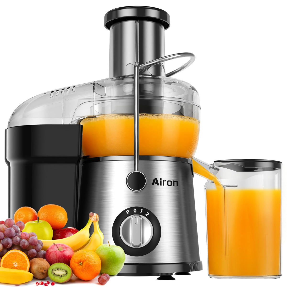 Airon juicer 800W motor focuses on powerful extraction for fast results.