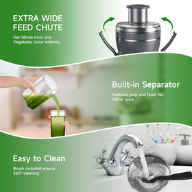 Airon anti-drip spout keeps counters clean during juicing