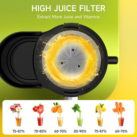 Airon juicer high yield delivers more juice per batch.