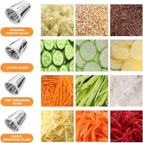 Airpro four-blade system enables slicing shredding and grating quickly