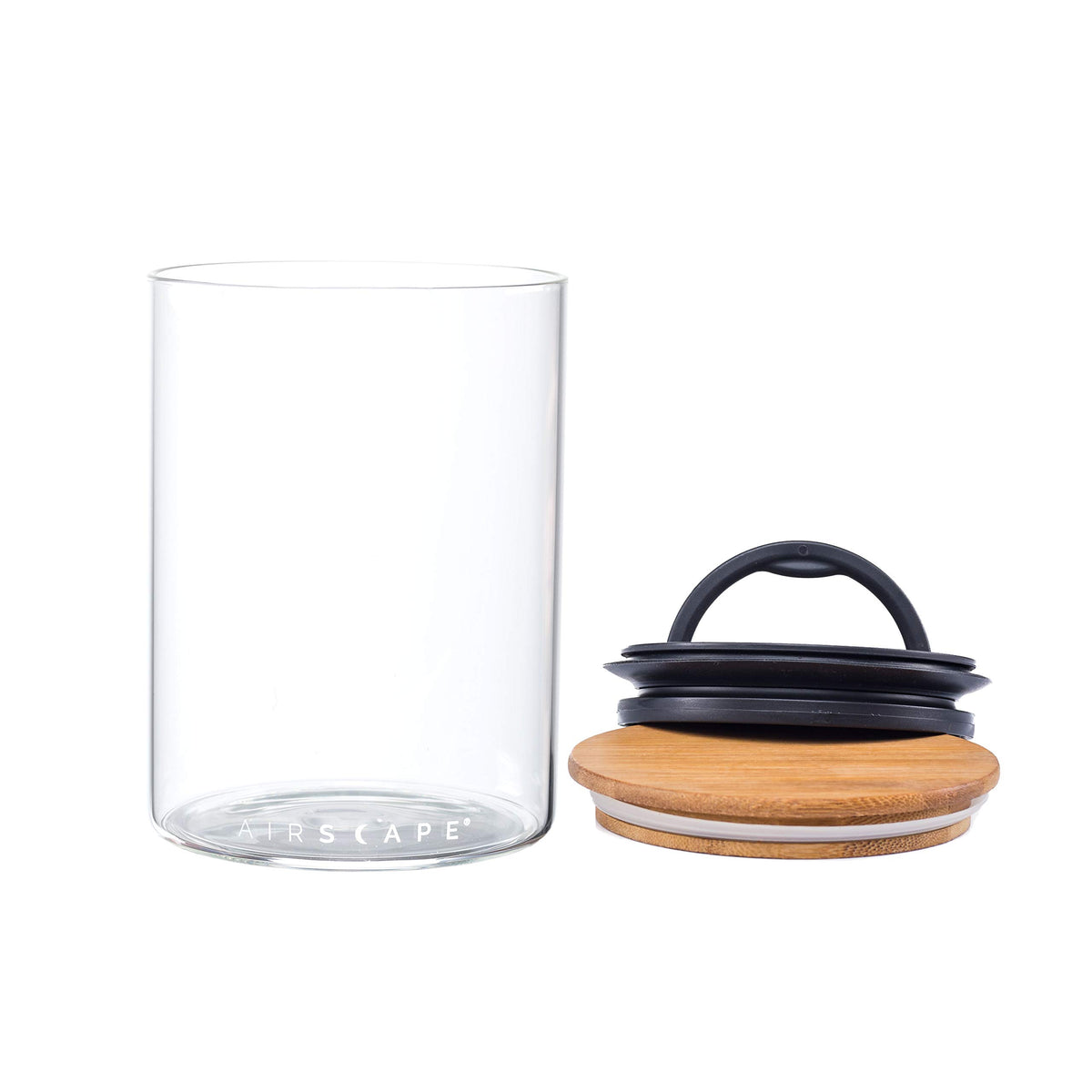 AirScape bamboo top lid close-up featuring natural finish and easy wipe-down.
