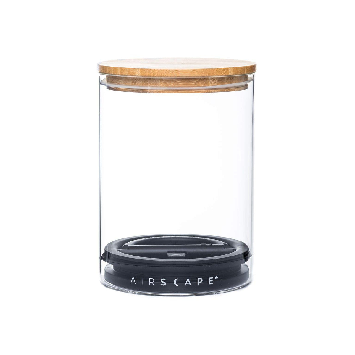 AirScape glass inner-lid close-up highlights airless seal preserving flavors.