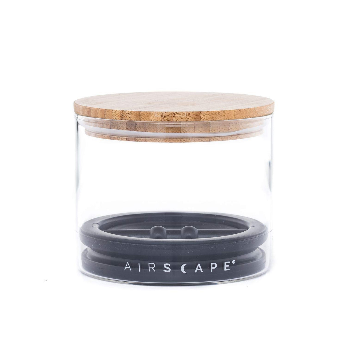 AirScape glass storage canister demonstrates the two-way valve for humidity control