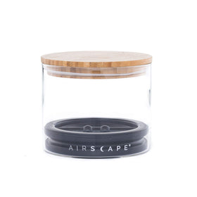 AirScape glass storage canister demonstrates the two-way valve for humidity control