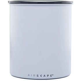 AirScape Kilo coffee storage canister in matte gray keeps beans fresh on the counter.