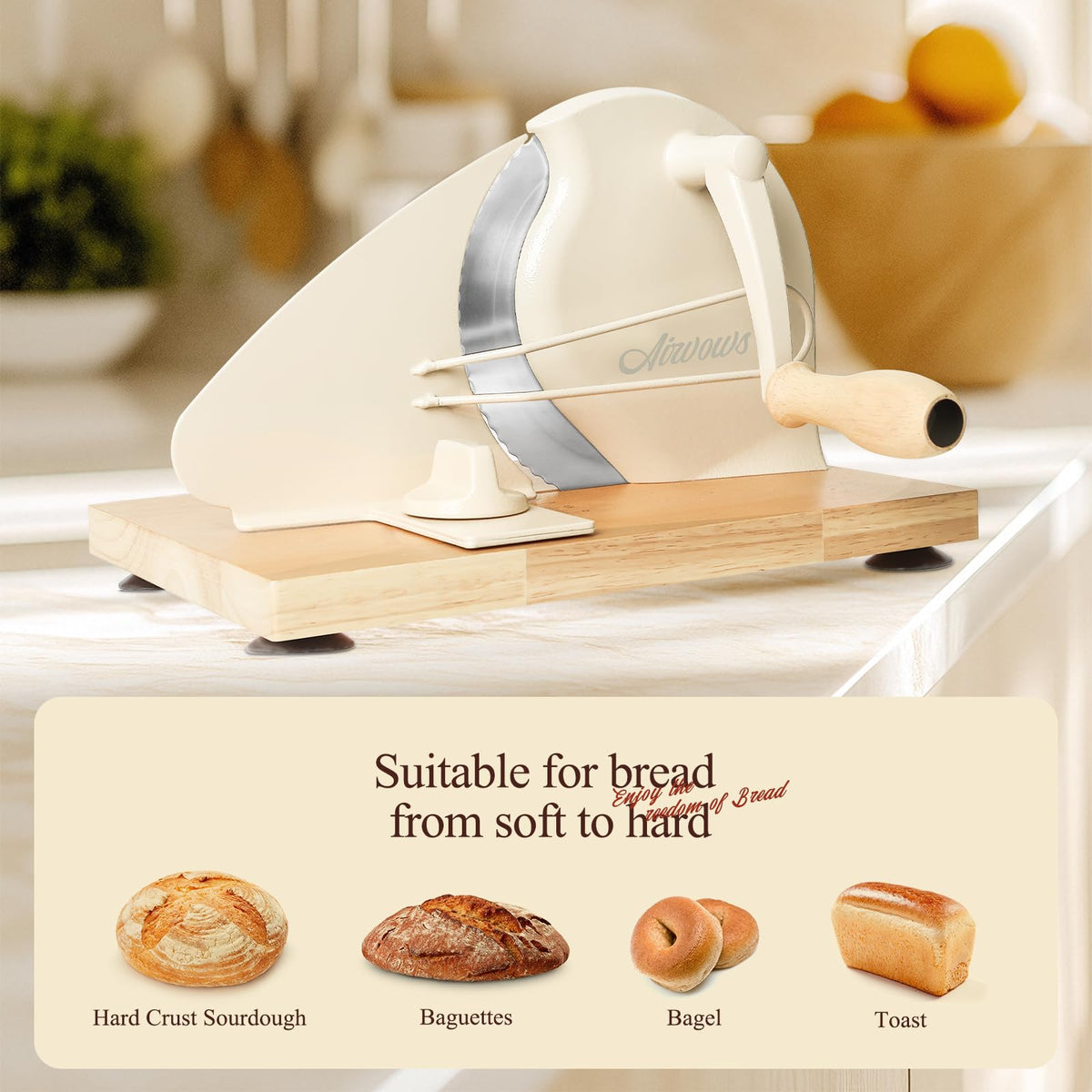 AirVows cream color option complements any counter and kitchen decor.