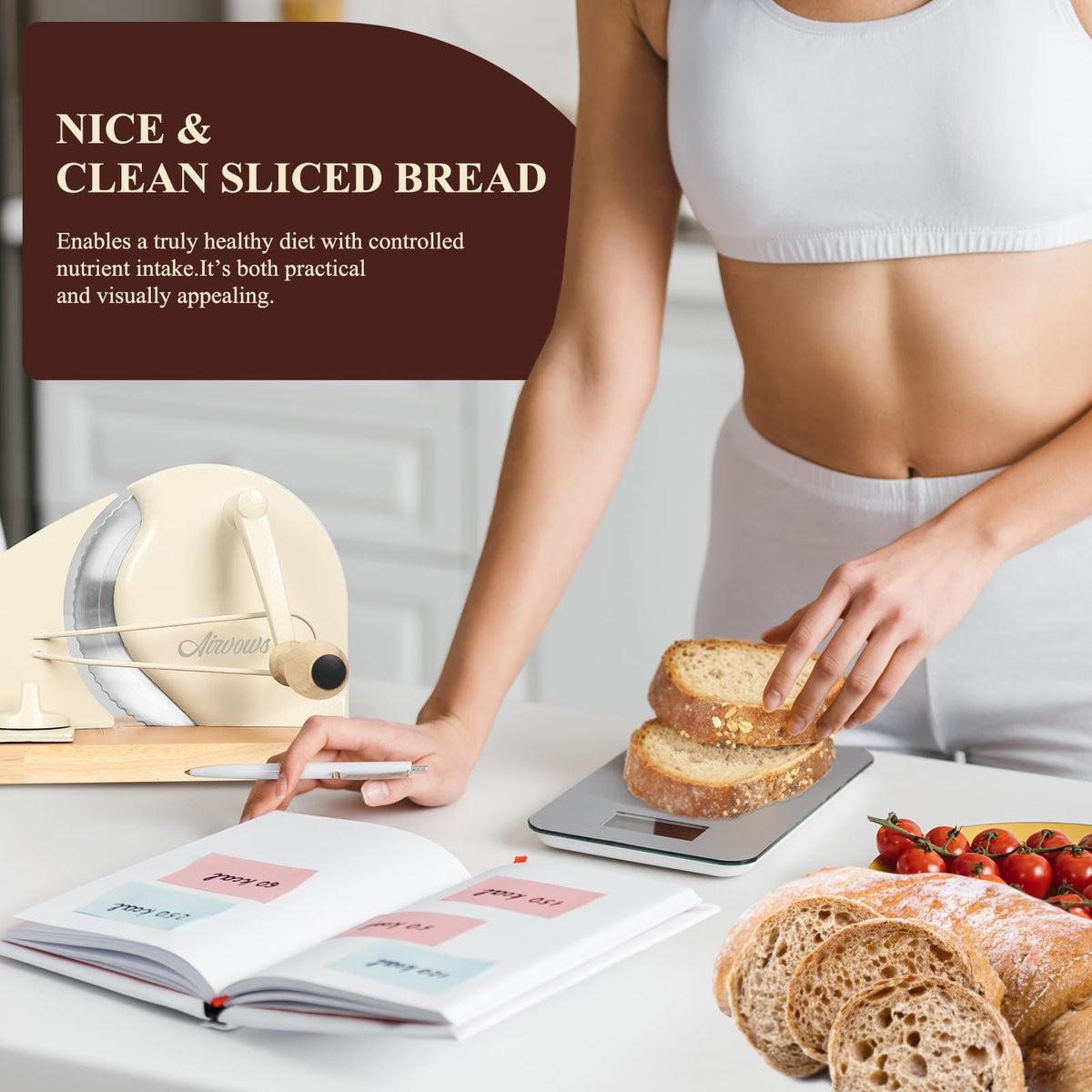 AirVows detachable blade and brush enable quick cleanup after slicing.