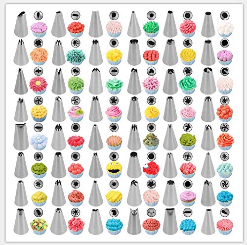 Pattern chart with numbered tips guiding buttercream designs