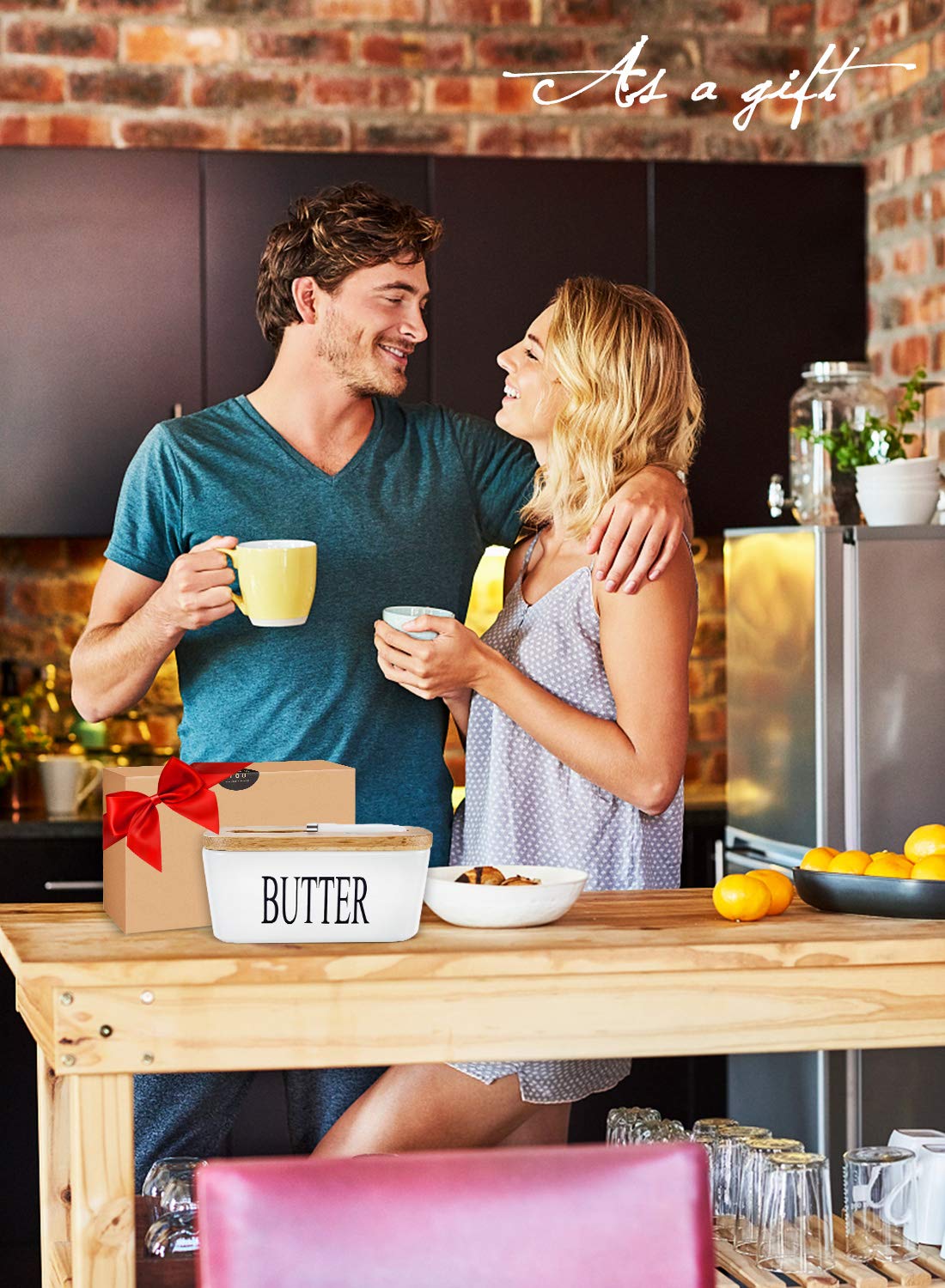 AISBUGUR butter dish ideal for modern counter top setups.