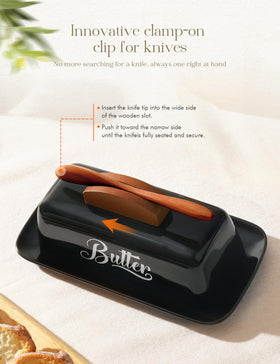 AISBUGUR butter knife clip feature keeps your knife in place after use.
