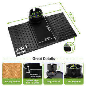 AISONGDONG 3-in-1 armrest tray supports drinks stably on square armrests.