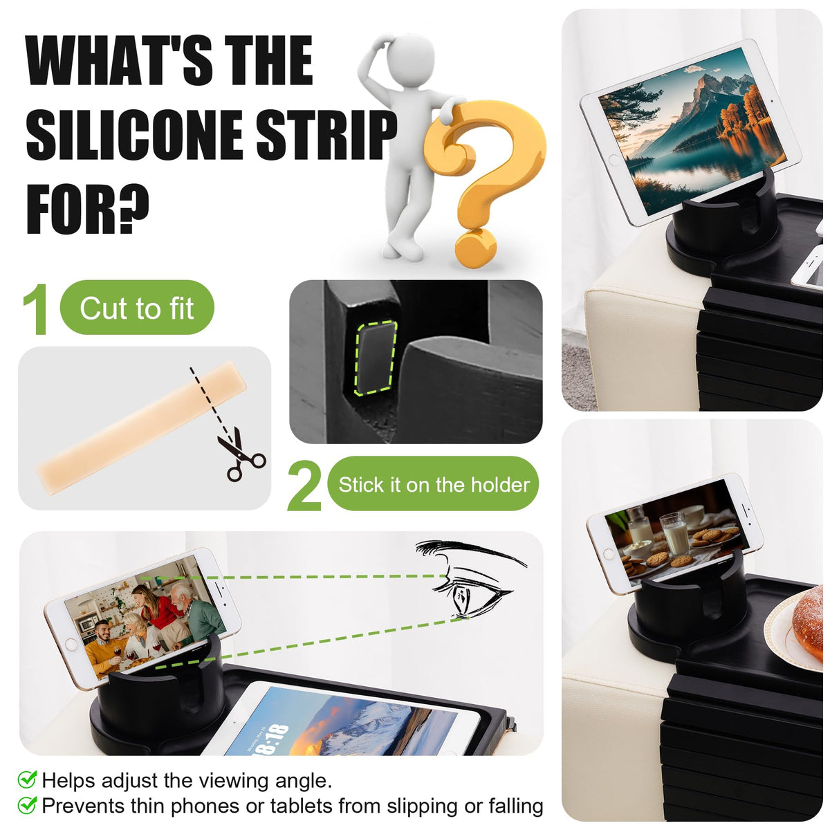 AISONGDONG bamboo arm tray offers natural durability and easy cleaning.