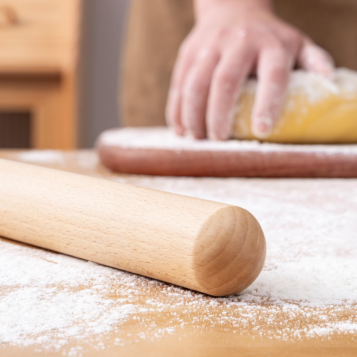 Aisoso wooden rolling pin used for garlic and herb prep