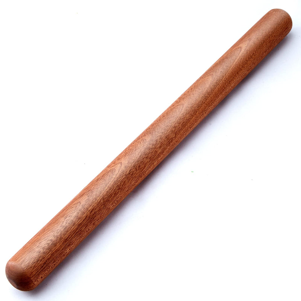 Aisoso French rolling pin full view shows solid wood craftsmanship for versatile dough work
