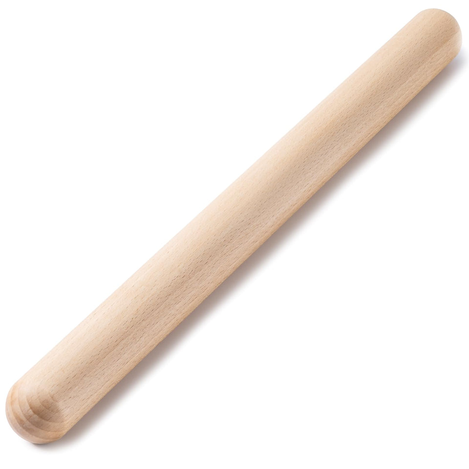 Aisoso French rolling pin with natural beech grain for smooth rolling