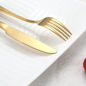 Aisoso gold flatware set 8 salad forks perfect for greens and formal dining.