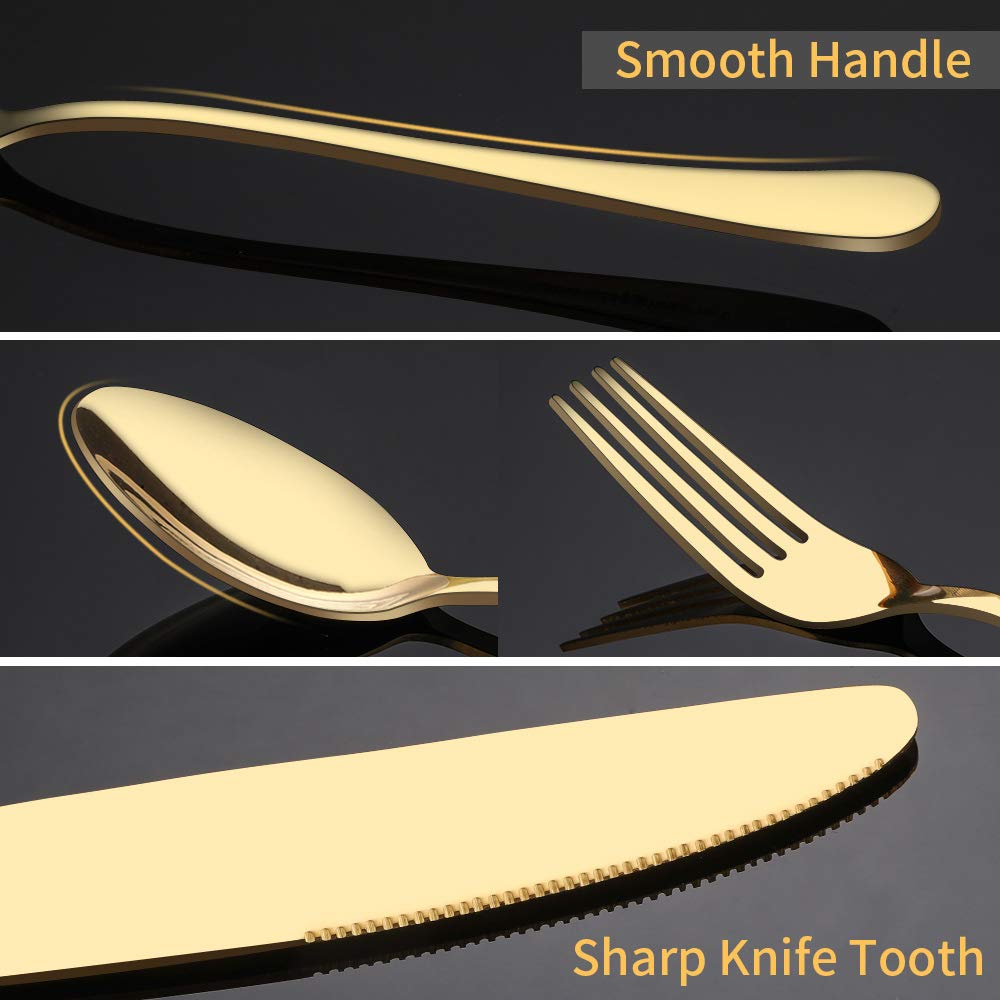 Aisoso gold flatware set 8 tea spoons for precise measurement and elegant tea service.