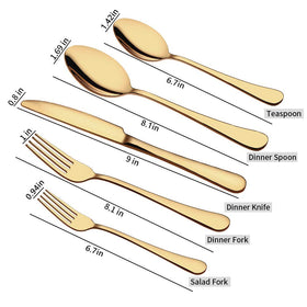 Aisoso Gold Silverware Set dinner spoon highlights modern design and balance.