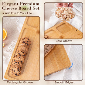 AISOSO grooves for sauce dish keep dips neatly separated from snacks.