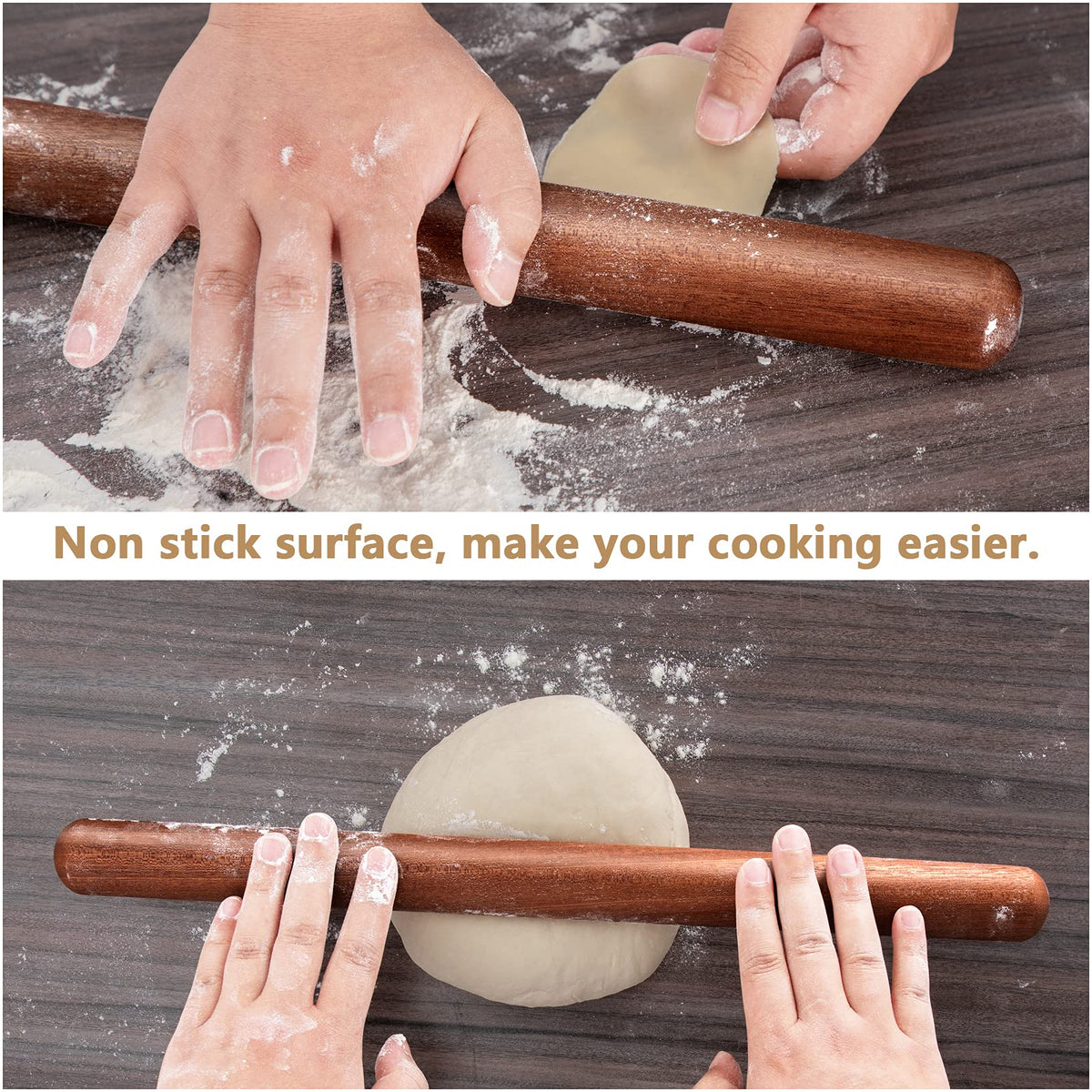 Aisoso wood rolling pin dries thoroughly for safe storage after washing