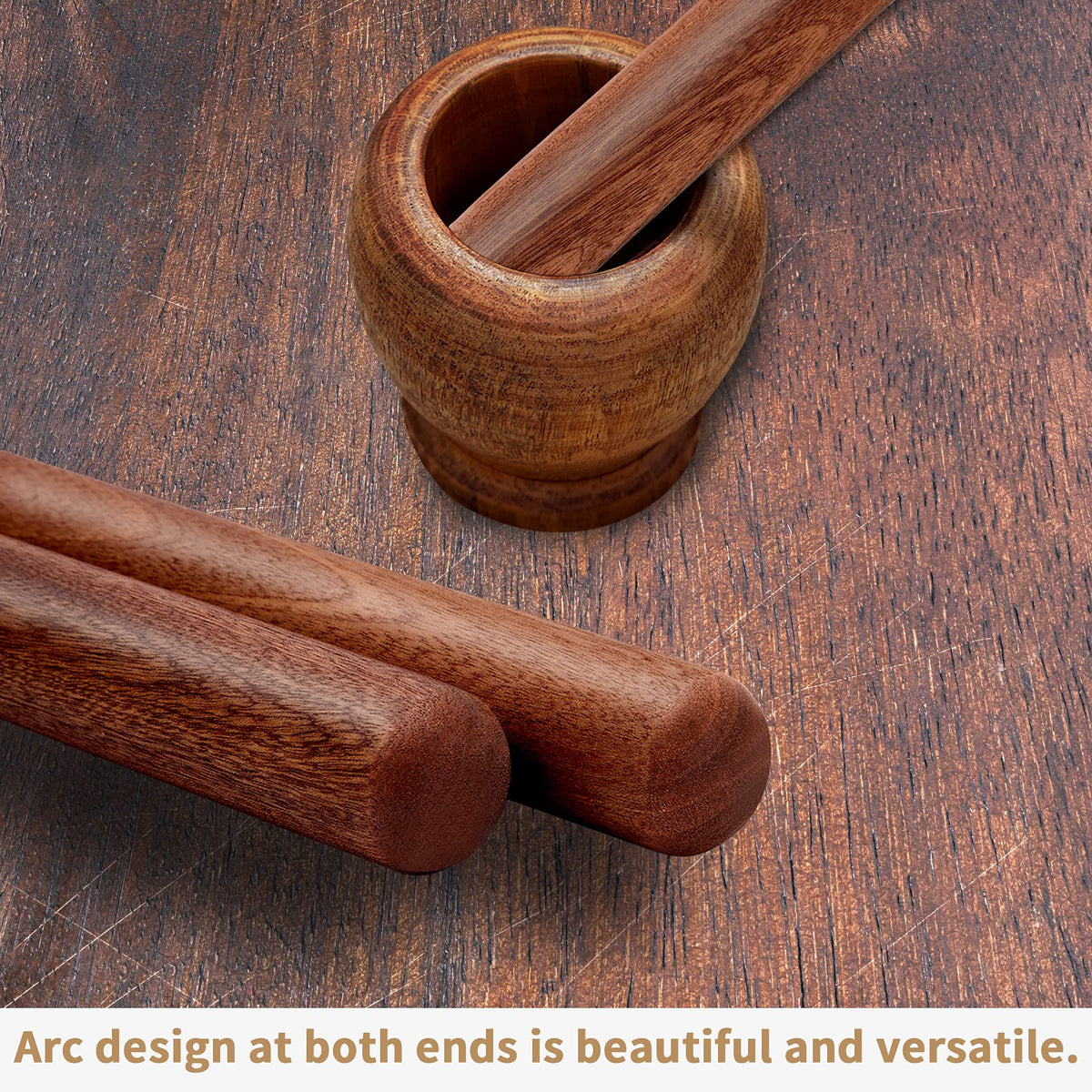Aisoso rolling pin ends used to mash garlic highlights multi use design